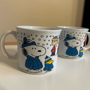Peanuts Winter Scene Ceramic Mug - Blue Jackets